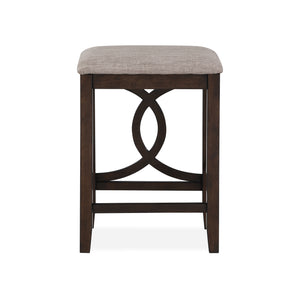 English Elm Tayen Brown Counter Stool With Built-In Footrests (Set Of 2)