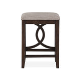 Tayen Brown Counter Stools Set: Comfort & Style with Footrests (2 Pieces)