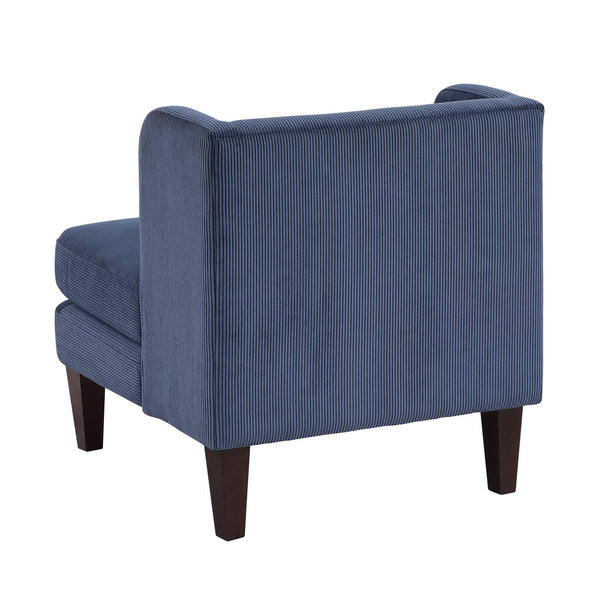 English Elm Modern Corduroy Accent Chair with Lumbar Pillow, Upholstered Seat, Stylish Living Room Centerpiece Blue 42 L x 28.5 W x 13.5 H B011P287471
