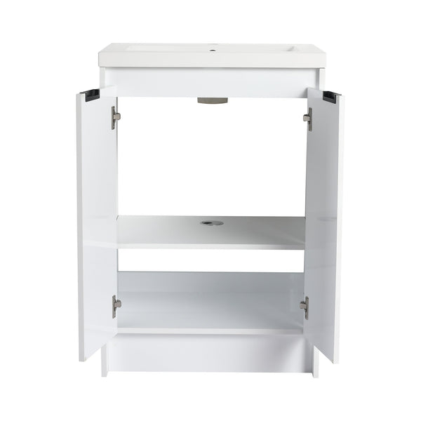 English Elm 24" Freestanding Bathroom Vanity With Premium Resin Sink - Modern Design & Ample Storage Solutions W999P312102