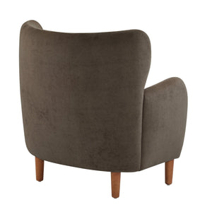 English Elm Christopher Knight Home® - Parmelee Upholstered Wingback Club chair in Velvet with Solid Wood Legs, Mid-Century Comfort Design Almond,Dark Brown,Teak 30.85 L x 30 W x 27 H N776P265764P