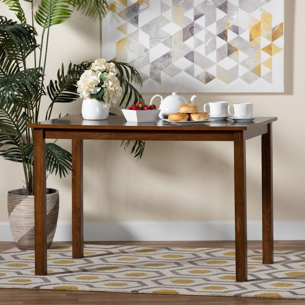 Baxton Studio Baxton Studio Eveline Modern Wood Dining Table – Stylish 43-Inch Design for Compact Spaces Walnut RH7006-Walnut Brown-DT