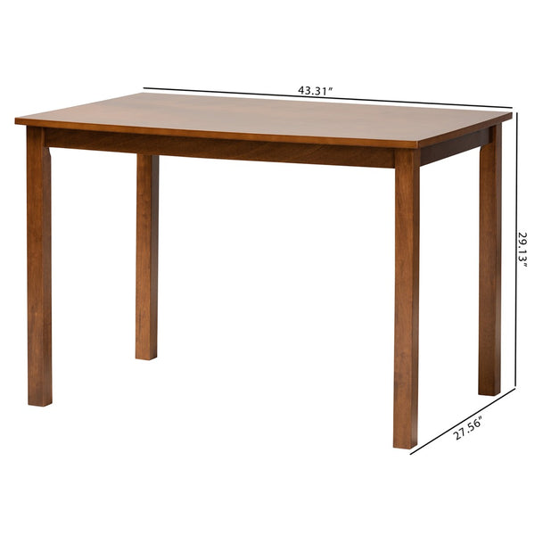 Baxton Studio Baxton Studio Eveline Modern Wood Dining Table – Stylish 43-Inch Design for Compact Spaces Walnut RH7006-Walnut Brown-DT