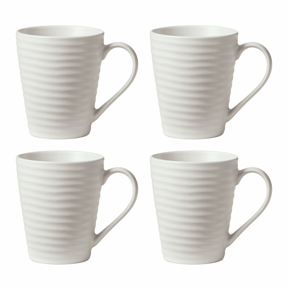 Lenox Ridge Stoneware Mugs Set of 4 Artisan Wheel Thrown Style for Coffee or Tea 895944