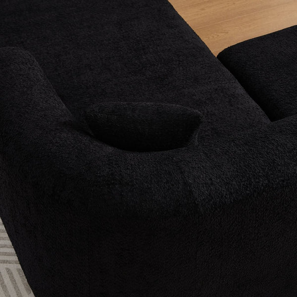 English Elm [video]109.4" Chenille Cloud Sectional Sofa Curved L Shape Modular Couch for Living Room W3505S00053