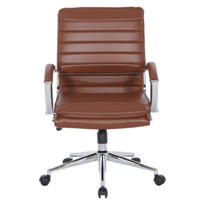 OSP Home Furnishings Mid Back Faux Leather Manager Chair with Lumbar Support and Pneumatic Height Adjust SPX23591C-U41