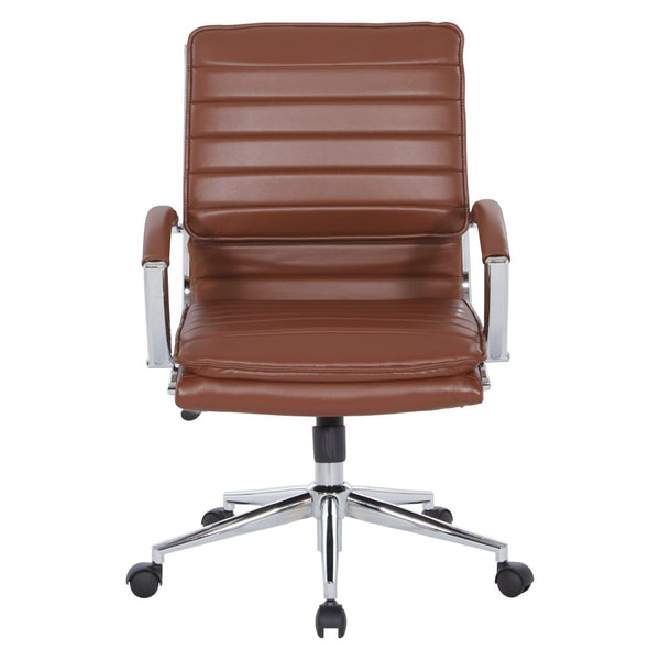 OSP Home Furnishings Mid Back Faux Leather Manager Chair with Lumbar Support and Pneumatic Height Adjust SPX23591C-U41