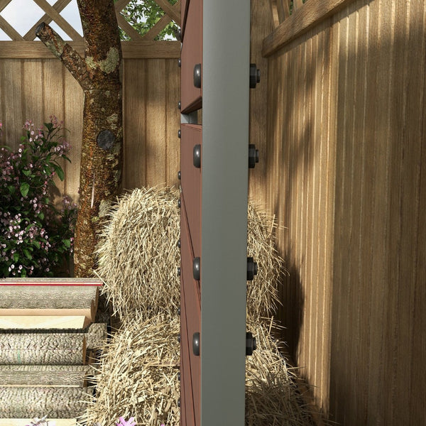 English Elm Outsunny Raised Planter Box with Vertical Trellis for Climbing Vines Outdoor Patio W2225P175538