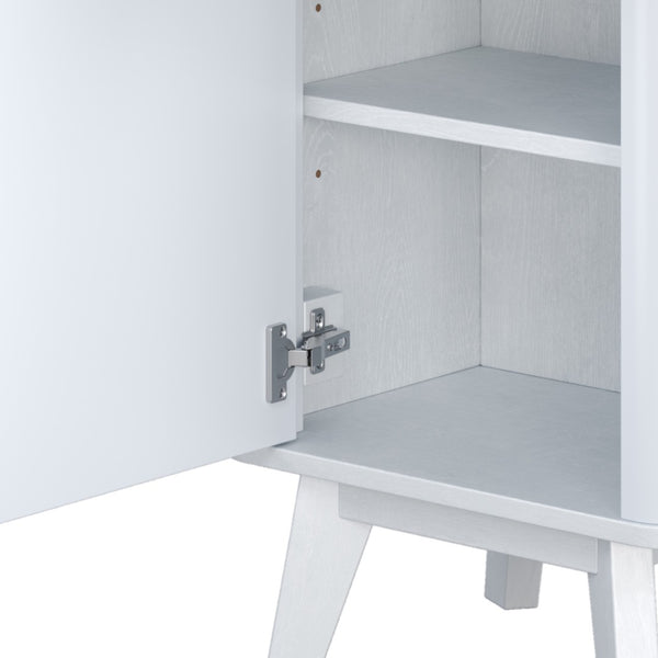 English Elm 68" Tall Fluted Freestanding Storage Cabinet with Drawer and Adjustable Shelf for Bathroom White N817P375218W