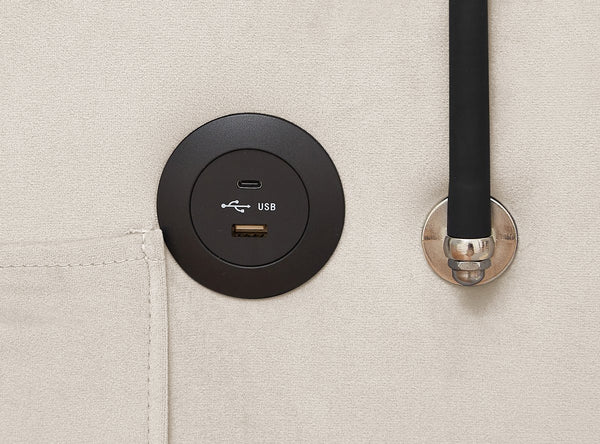 English Elm 3-in-1 Sofa Bed with USB & Cup Holders, Velvet Convertible Sleeper Chair with 3 Angles for Small Spaces Beige W1359P336109