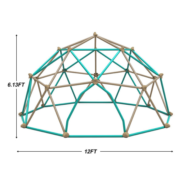 English Elm 12ft Steel Geodesic Climbing Dome with Hammock for Kids Outdoor Backyard Play N710P437090E