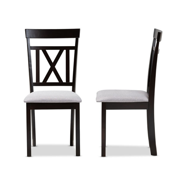 Baxton Studio Baxton Studio Rosie Dining Chair Set of 2 – Modern Grey Fabric Upholstered with Espresso Finish RH123C-Dark Brown/Grey-DC