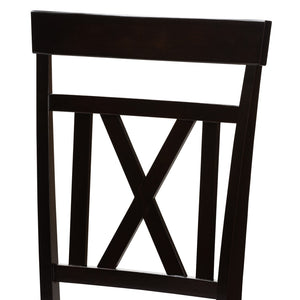 Baxton Studio Baxton Studio Rosie Dining Chair Set of 2 – Modern Grey Fabric Upholstered with Espresso Finish RH123C-Dark Brown/Grey-DC