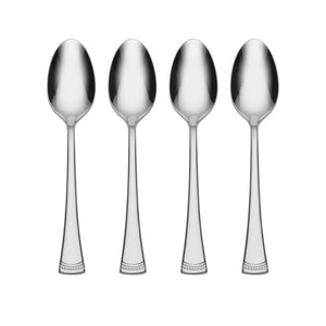 Lenox Portola Mirror Finish Cocktail Spoons Set of 4 Stainless Steel Beaded Handle Bar 896001
