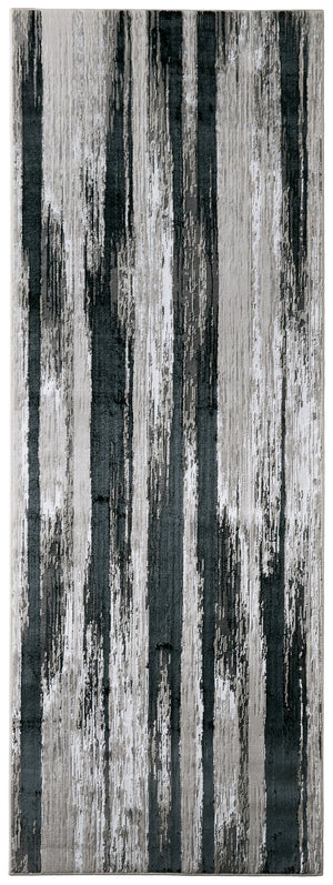 Feizy Rugs Micah Modern Abstract Area Rug - Durable Machine-made Soft Polyester For High Traffic Spaces Black,Silver,Gray Polyester,Polypropylene 6943338fblkslvi71