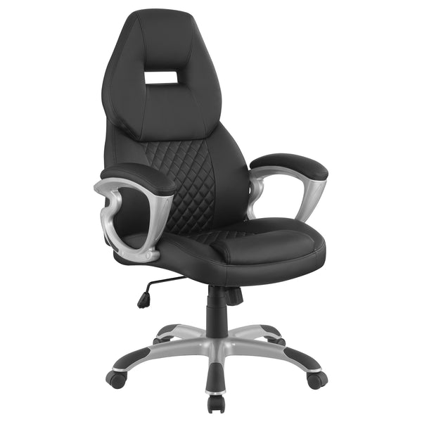 English Elm Bruce sleek Black Upholstered Adjustable Home Office Chair – Ergonomic Swivel, Rolling Casters, Timeless Comfort and Support B062P344908