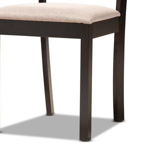 Baxton Studio Baxton Studio Reagan 5-Piece Modern Dining Set with Plush Sand Upholstered Chairs & Sculptural Table Reagan-Dark Brown/Sand-5PC Dining Set