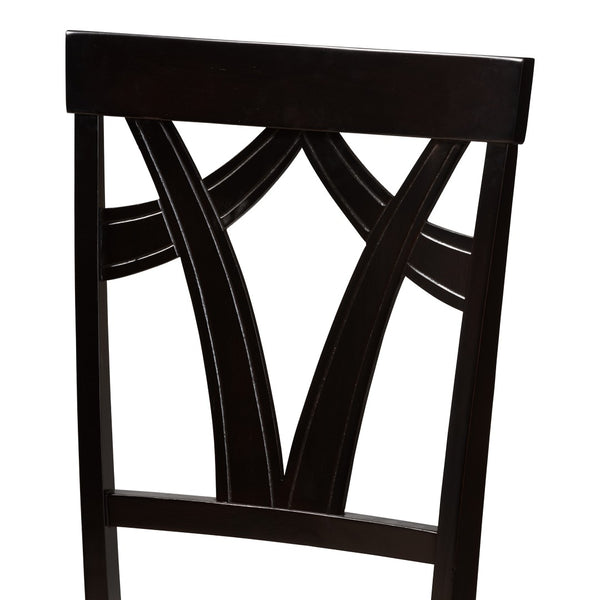 Baxton Studio Baxton Studio Sylvia Set of 2 Modern Sand Upholstered Dining Chairs with Espresso Finish Design RH146C-Dark Brown/Sand-DC