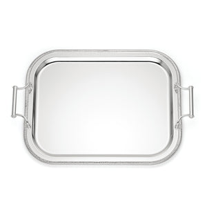 Lenox Silverplate Rectangular Serving Tray with Braided Border and Mirror Finish Handles 896102