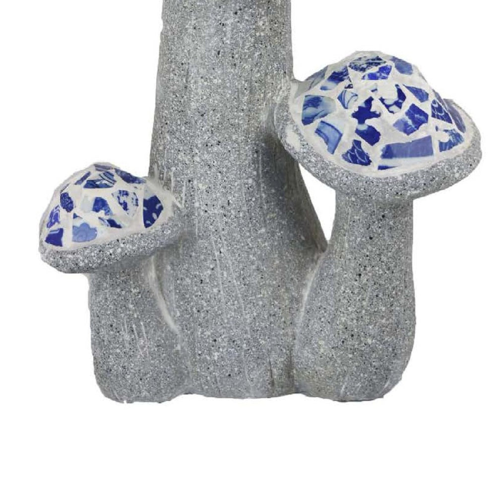 English Elm Amyra Mosaic Mushroom Garden Statues Set of Three Blue Resin Outdoor Folk Art Decor B056P417018