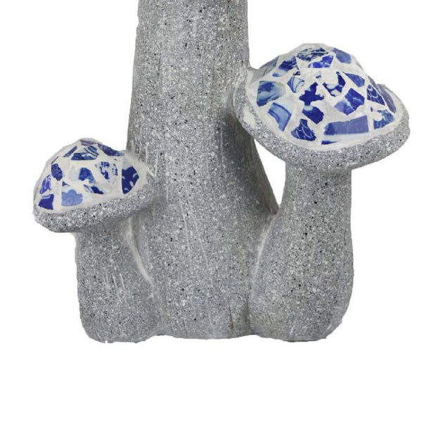 English Elm Amyra Mosaic Mushroom Garden Statues Set of Three Blue Resin Outdoor Folk Art Decor B056P417018