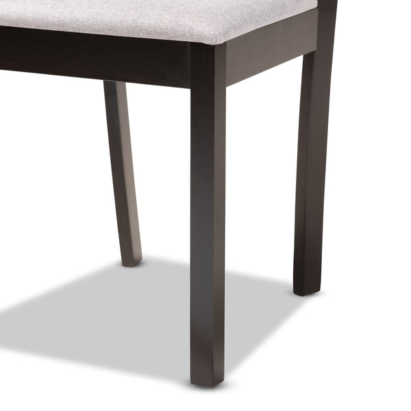 Baxton Studio Baxton Ruth 7-Piece Modern Transitional Dining Set - Stylish Grey Fabric & Dark Brown Wood Finish Ruth-Grey/Dark Brown-7PC Dining Set