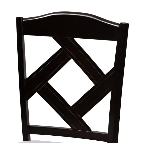 Baxton Studio Baxton Modern Grey Fabric Dining Chair Set of 2 - Contemporary Style, Compact Design & Comfort RH133C-Dark Brown/Grey-DC