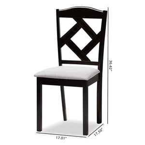 Baxton Studio Baxton Modern Grey Fabric Dining Chair Set of 2 - Contemporary Style, Compact Design & Comfort RH133C-Dark Brown/Grey-DC