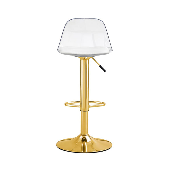 English Elm Modern Swivel Barstools Set of 2 with Clear Pet Back and Padded Pu Seat W1151P192280