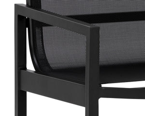 Sunpan Merano Dining Armchair Set of 2 - Modern Design with Durable Aluminum Frame for Stylish Comfort Black