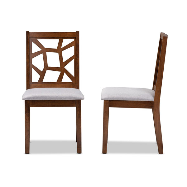 Baxton Studio Baxton Studio Mid-Century Grey Dining Chairs Set of 2 - Stylish, Comfortable & Durable Design! RH3010C-Walnut/Grey-DC