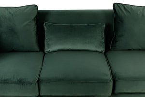 English Elm Bayberry Tufted Velvet Sofa with Nailhead Trim and Chrome Legs for Elegant Living B06178563
