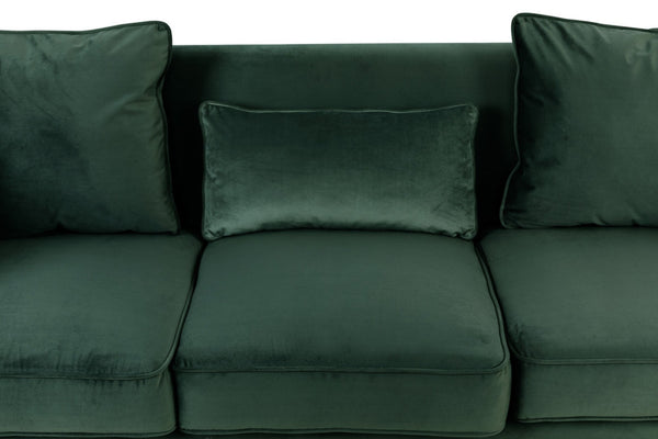 English Elm Bayberry Tufted Velvet Sofa with Nailhead Trim and Chrome Legs for Elegant Living B06178563
