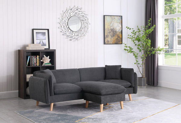 English Elm Brayden Low-profile Sectional Sofa with Chaise Pocket Coil Support for Living Rooms B06178016