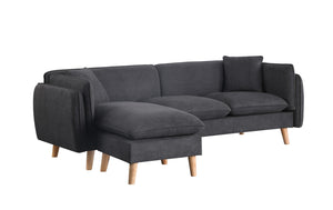 English Elm Brayden Low-profile Sectional Sofa with Chaise Pocket Coil Support for Living Rooms B06178016