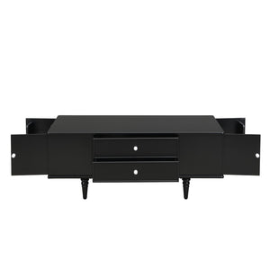 English Elm U-Can Modern Rectangle Coffee Table With 4 Drawers & Hidden Storage For Stylish Living Spaces N724P286418B-GIGA