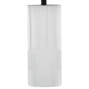 English Elm Petra Sculptural Cream Polyresin Table Lamp Set Glam Art Deco Black Linen Shade B202P224185