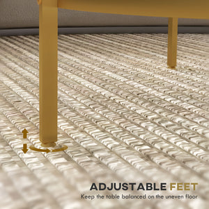 English Elm Homcom 36" Round Side Table With 2-Tier Glass Shelves And Gold Steel Frame For Stylish Living Spaces W2225P217454