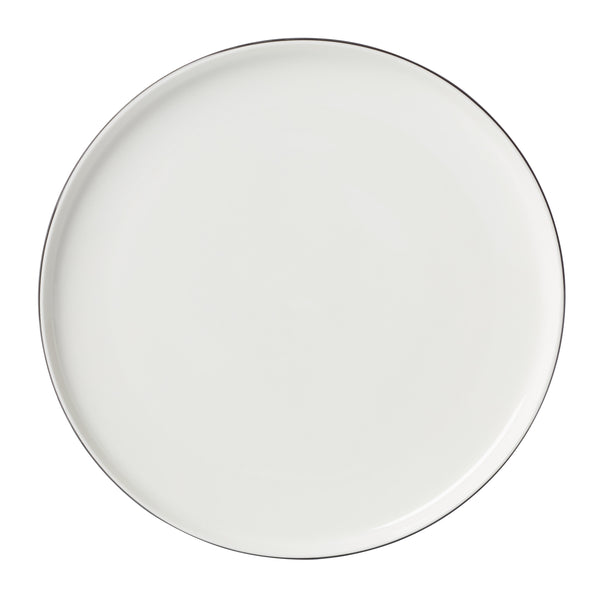 Lenox 24 Seven Porcelain Dinnerware Set White Glossy Black Rim Dishwasher Safe 12 Piece 896602