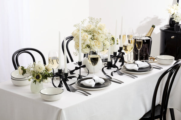 Lenox 24 Seven Porcelain Dinnerware Set White Glossy Black Rim Dishwasher Safe 12 Piece 896602