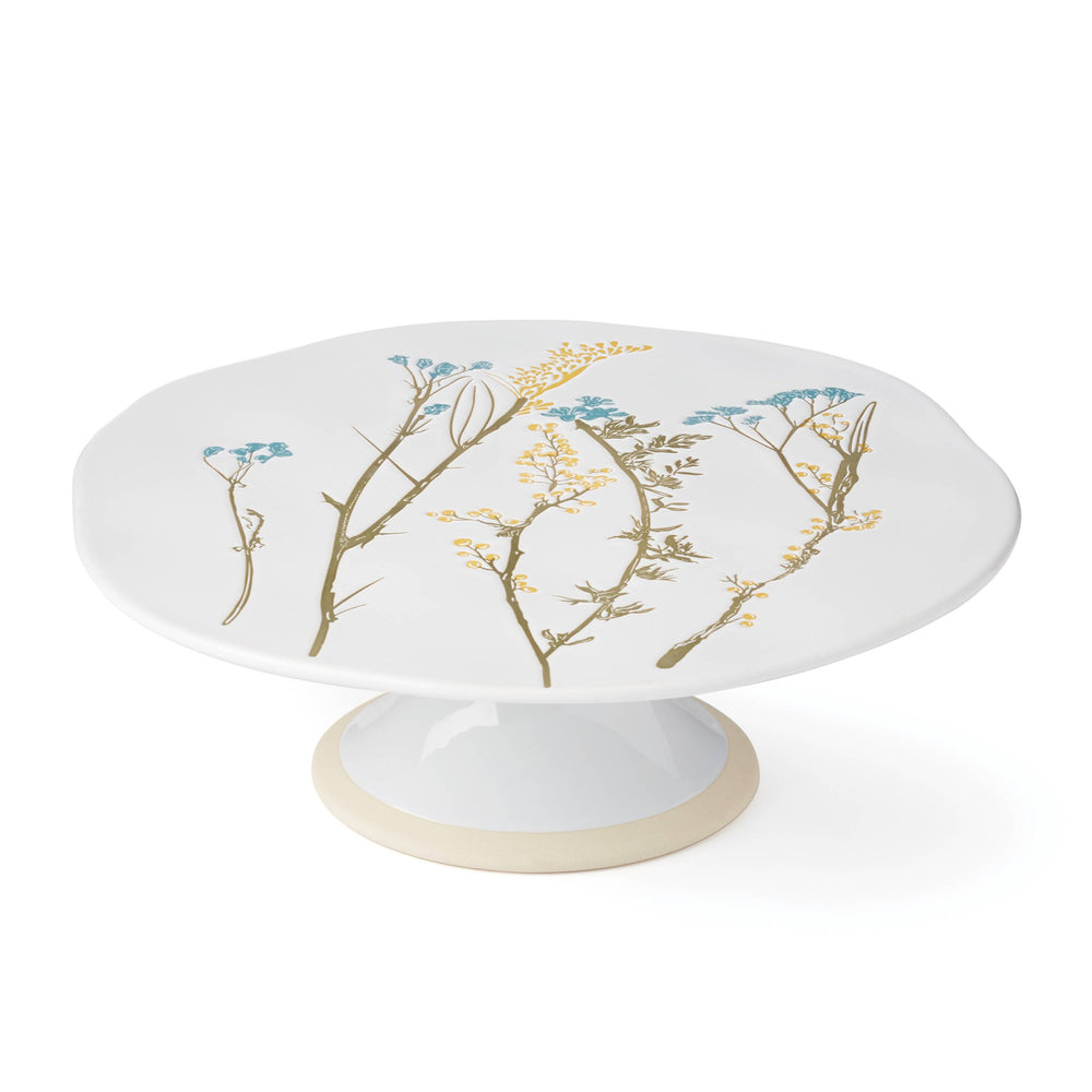 Lenox Wildflowers Stoneware Cake Plate Hand Painted Floral Motif for Spring Table Serving 896610