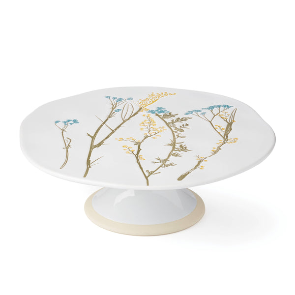 Lenox Wildflowers Stoneware Cake Plate Hand Painted Floral Motif for Spring Table Serving 896610