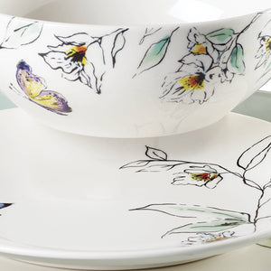Lenox Botanica Oneida 365 Porcelain Dinnerware Set Sage Floral Sketch Serves Four Daily 896648