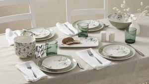 Lenox Botanica Oneida 365 Porcelain Dinnerware Set Sage Floral Sketch Serves Four Daily 896648