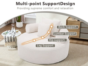 English Elm Round Cloud Sofa Bed with Memory Foam Fill Convertible Sectional for Living Spaces W3224P444275