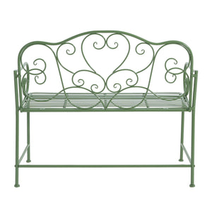English Elm Christopher Knight Home® - Sunnydaze Iron Garden Bench with 41" Spacious Seating for Two, Timeless Elegant Outdoor Seating Design Matte Green N775P206861G