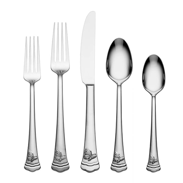 Lenox Butterfly Meadow 65 Piece Flatware Set 18/10 Steel Mirror Polish Service for 12 896755