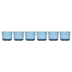 Lenox Stackables Blue Tinted Crystal Glass Set of 12 Dishwasher Safe Entertaining Drinkware 896823