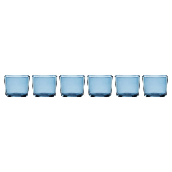 Lenox Stackables Blue Tinted Crystal Glass Set of 12 Dishwasher Safe Entertaining Drinkware 896823