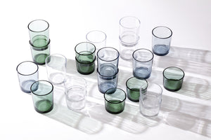 Lenox Stackables Blue Tinted Crystal Glass Set of 12 Dishwasher Safe Entertaining Drinkware 896823